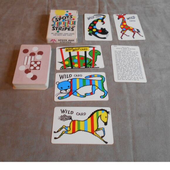 Vintage Spots and Stripes Card Game by Pla-Mor Arrco Complete RARE Game - Picture 2 of 9